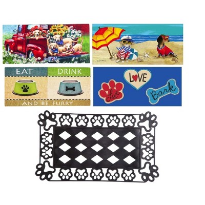 Evergreen Flag Sassafras Doormat Dog Lovers Floormat Set of 5