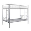 DOMETOUR Metal Bunk Bed Silver – Space-Saving Kids & Teens Loft Frame with Safety Guardrails & Ladder - 3 of 4