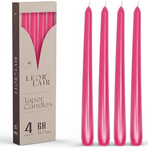 Leor & Lair 10" Taper Candles - 4 Pack - Unscented Tapered Candlesticks for Dinner, Home, and Holiday - 1 of 4