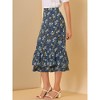 INSPIRE CHIC Women's Chiffon Elastic Waist Ruffle Tiered Flowy Midi Floral Printed Skirts - 4 of 4