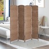 NicBex Room Divider Folding Wicker Privacy Screen with Wood Legs Partition for Home & Office - 2 of 4
