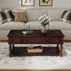 CAVINAS Farmhouse Style 2-Tier Retro Wood Coffee Table with Lockable Wheels,Rectangular Center Table for Living Room,Living Room Furniture - 2 of 4
