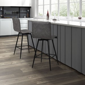 Faux Leather Swivel Counter Stool - 1 of 4