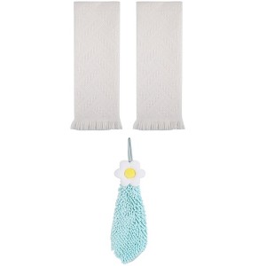 REGALWOVEN 3 Pcs Soft Absorbent Decorative Hand Towel for Bathroom, Kitchen, Hotel - 1 of 4