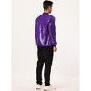 INSPIRE CHIC Men's Sequin Varsity Long Sleeve Zipper Glitter Sequins Bomber Jacket - 4 of 4