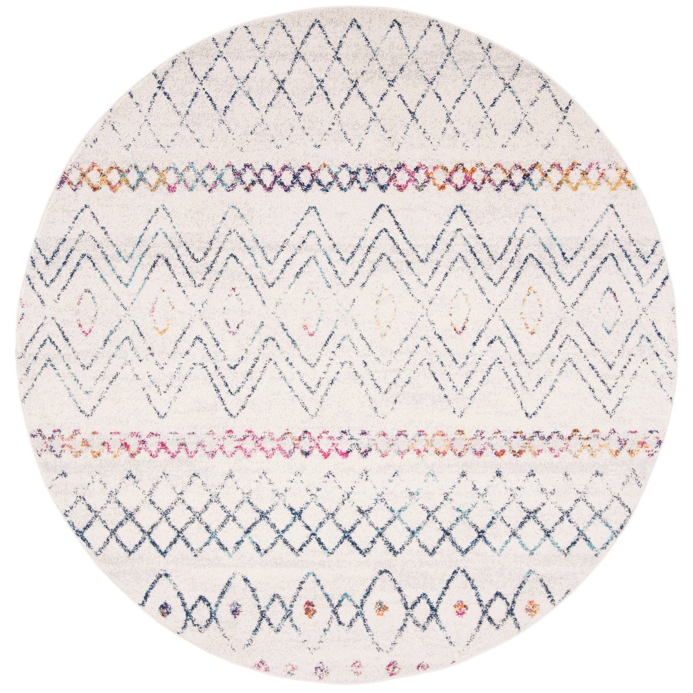 6'7in Round Shanda Rug Ivory/Navy - Safavieh