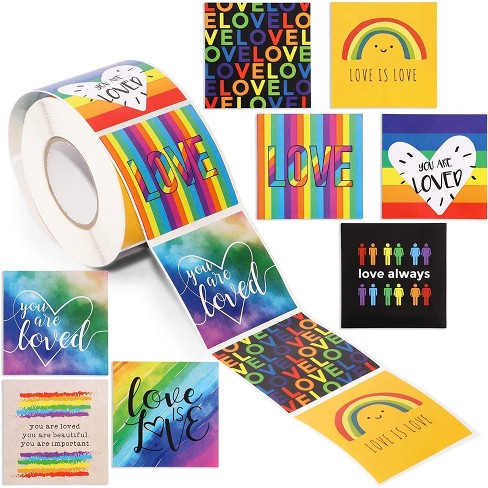 Colorful Rainbow Waterproof Decal, Vinyl Sticker (3.5 x 2 in, 36 Pack) 
