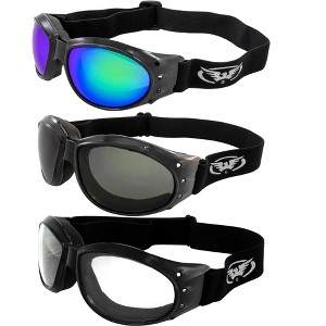3 Pairs of Global Vision Eyewear Eliminator Safety Motorcycle Goggles - 1 of 4