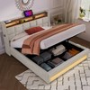 NicBex Full Lift Up Storage Bed with LED Lights and USB Charging,Upholstered Bed Frame with Hydraulic Storage System,No Box Spring Needed,Natural - 2 of 4