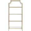 Metal Glass Bookcase in Antique Gold - Pemberly Row - 2 of 4