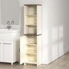 Galano Tall Bathroom Cabinet with Open Shelves in Ivory Knotty Oak 15.6" W × 11.6" D × 63.7" H - 3 of 4