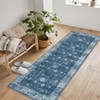Coolmee Washable Area Rug Living Room Floral Non Slip Large Rug Vintage Traditional Stain Resistant Distressed Carpet Bedroom Dining RoomGreen - 3 of 4