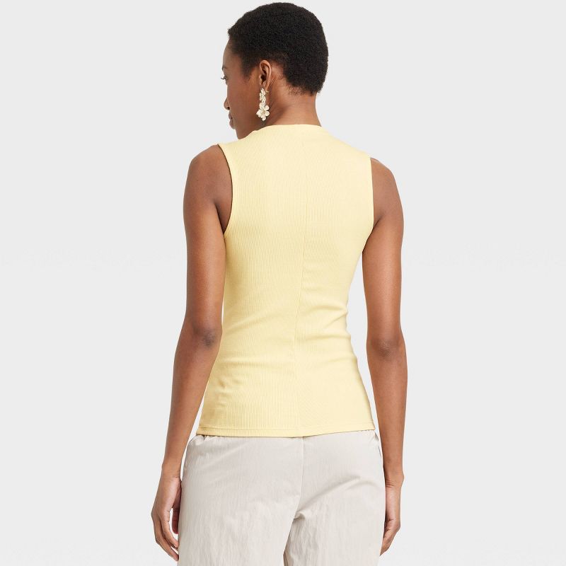 Women's Slim Fit Ribbed Tank Top - A New Day™, 3 of 8