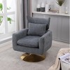 KTMBDW Mid-Century Swivel Accent Chair, Upholstered Fabric Armchair for Living Room, Bedroom - 3 of 4