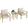 Resenkos 3 Pieces Outdoor Bistro Set, Two Armchairs And A Round Table, Steel, Cream White - 3 of 4