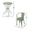 Christopher Knight Home Timotha 3 Piece Outdoor Modern Metal Round Patio Bistro Set with Open Slat Design - 3 of 4