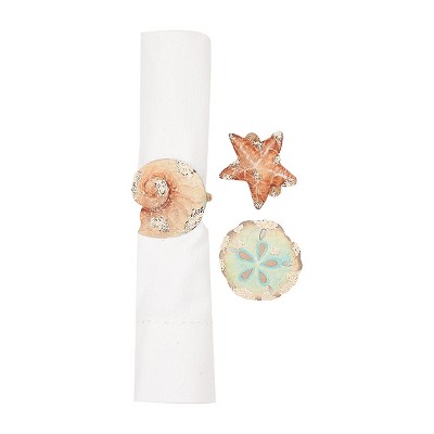 Gallerie II Sandy Beach Napkin Ring Set Of 6