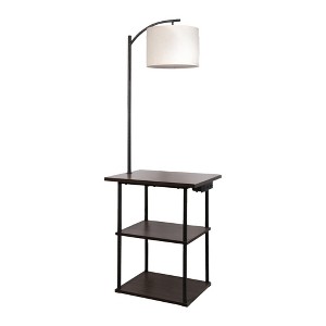 Itopfox Floor Lamp with Side Table, Charging Station with USB