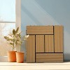 Vynxaria 20 Pieces of 11.8 Inch Dark Gray Interlocking Wood Look Tiles with Irregular Stripes, Waterproof for Indoor & Out, Patio, Balcony, Backyard - 3 of 4