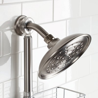 Brushed Stainless Steel Adjustable Shower Caddy with Suction Mount