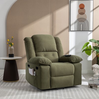 Power Lift Chair for Elderly with Adjustable Massage and Heating Function, Recliner with Infinite Position and Side Pocket, 4W-ModernLuxe