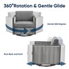 Belord Luxury Patio Swivel Glider Rocking Chairs Set of 2, All Weather Round Wicker Rattan Swivel Chair for Porch - 4 of 4