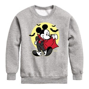 Boys' - Disney - Mickey Vampire Graphic Long Sleeve Fleece Sweatshirt - 1 of 4