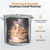 Karl Home 50 QT 3-Piece Stainless Steel Stock Pots with Strainer Basket, Lid, Hook and Steamer - 3 of 4