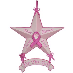 Breast Cancer Awareness Star Ornaments 6-pack by Trendy Decor 4U, Ready to Hang - 1 of 1