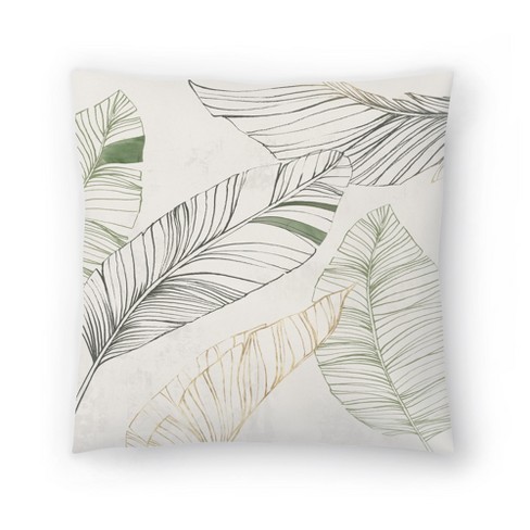 Americanflat 18x18 Throw Pillow Minimalist Flower Line Neutral 4 by The Print Republic