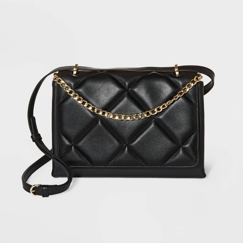 Fashion Womens Black Leather Square Structured Box Handbag Satchel Bro