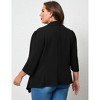 Women's Plus Size Cardigan 3/4 Sleeve Open Front Blazer for Women - 4 of 4