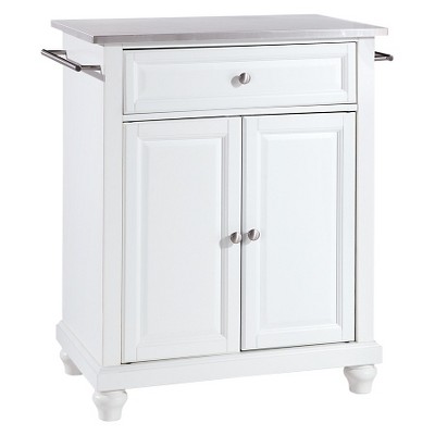 Cambridge White Stainless Steel Top Kitchen Island Cart