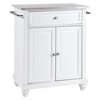 Cambridge Stainless Steel Top Portable Kitchen Island - White - Crosley: Hardwood Frame, Adjustable Shelves - 2 of 4