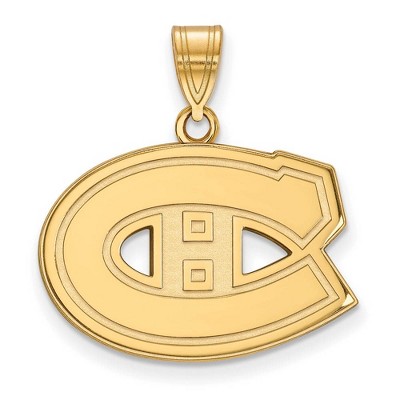 Black Bow Jewelry 10k Yellow Gold Montreal Canadiens NHL Medium Pendant