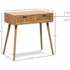 Nordlys 2-Drawer Wood and Natural Rattan Console Table Exotic Boho Living Room - 4 of 4