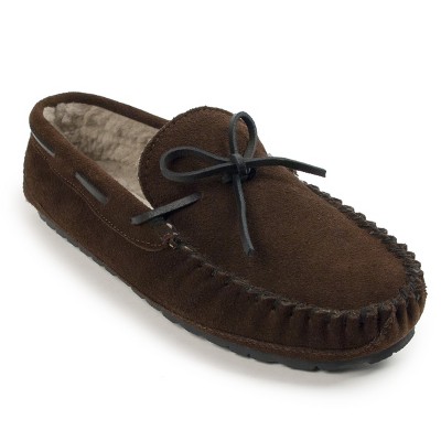 Minnetonka Casey Slipper (Cinnamon Suede) Men's Moccasin Shoes