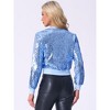 INSPIRE CHIC Women's Sequin Long Sleeve Glitter Shiny Party Bomber Jacket - 4 of 4