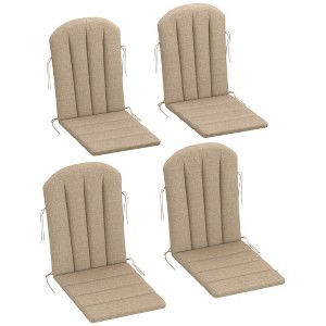 Outsunny Set of 4 Adirondack Chair Cushion, High Back Outdoor Chair Cushions with Ties - 1 of 4