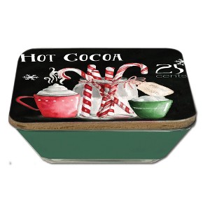 Courtside Market Cocoa Chalk 6.5x6.5 Artboard Lid & 20oz Candle Set - 1 of 4