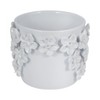 Planter Stoneware Ceramic Floral Design with Raised 3D Sculpted Flowers and Glossy Handcrafted Texture Detailing - 3 of 4
