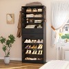 Besiost Shoe Cabinet with Wood Drawers, Closet Shoe Rack Organizer - - 2 of 4