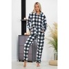 ADR Women's Plush Fleece One Piece Hooded Footed Zipper Pajamas, Soft Adult Jumpsuit PJs with Hood - 2 of 4