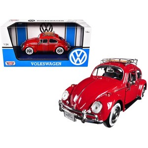 1966 Volkswagen Classic Beetle Red 1/24 Diecast Car Model by Motormax - 1 of 3