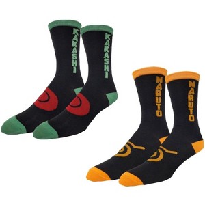 Ripple Junction x Naruto Shippuden Naruto and Kakashi Symbols Crew Socks 2-PK - 1 of 4
