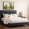 Allewie Platform Bed Frame with Fabric Upholstered Headboard and Wooden Slats Support, Fully Upholstered Mattress Foundation/No Box Spring Needed - 3 of 4