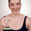 GILDED 1/10 CTTW Lab Grown Diamond Cross Pendant in Sterling Silver, 18 Inch Chain - 3 of 4