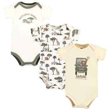 Hudson Baby Cotton Bodysuits, Going On Safari 3-Pack