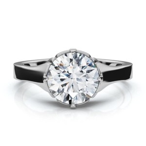 Pompeii3 Men's 1 1/2Ct Round Diamond Signet Ring 14k Gold or Platinum Lab Created - 1 of 4