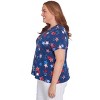 Alfred Dunner Women's Star Studded Tee , Navy , Size 1X - 4 of 4
